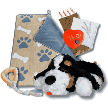 Puppy Kit with Blanket, Teething Toy, Heartbeat, Lavender, Heatpack